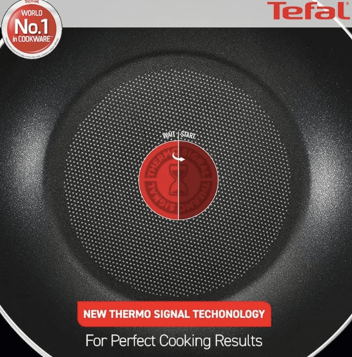 Tefal Cook & Savour Non-Stick Fry Pan with Glass Lid, Smart Thermo Signal Temperature Indicator Technology - (Black) (24 Cm) - Image 4